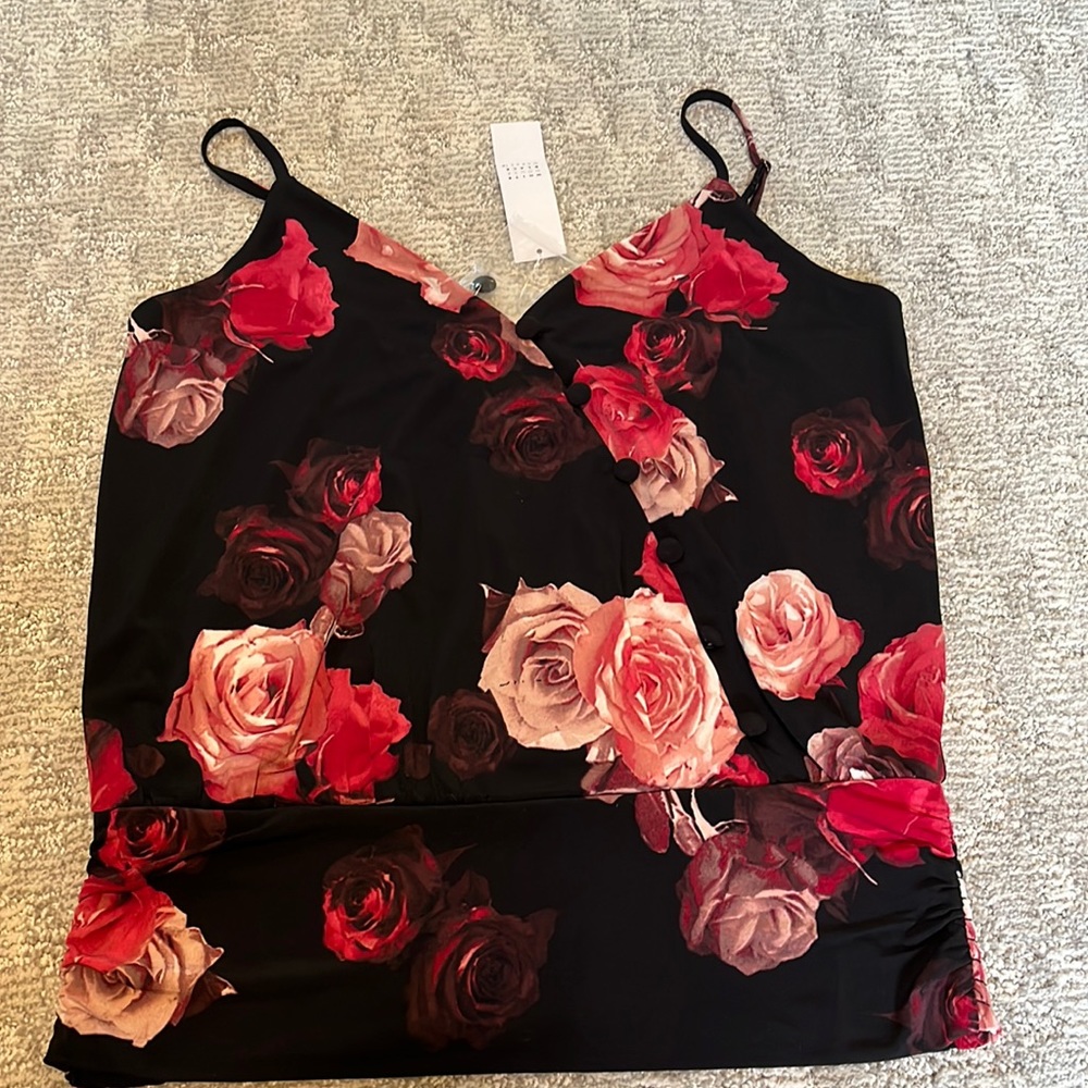 White House Black Market Button Cami with adjustable straps